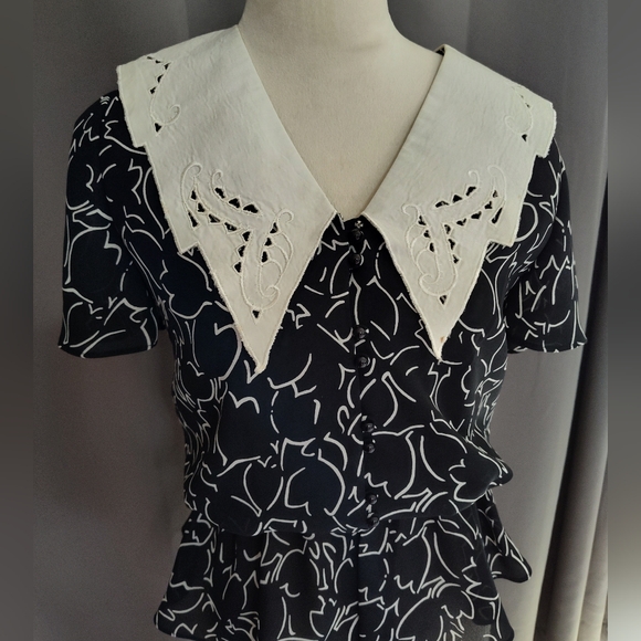Liz petites vintage collar blouse size small - Picture 5 of 6